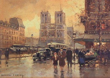 EC place saint michel notre dame 4 Paris Oil Paintings